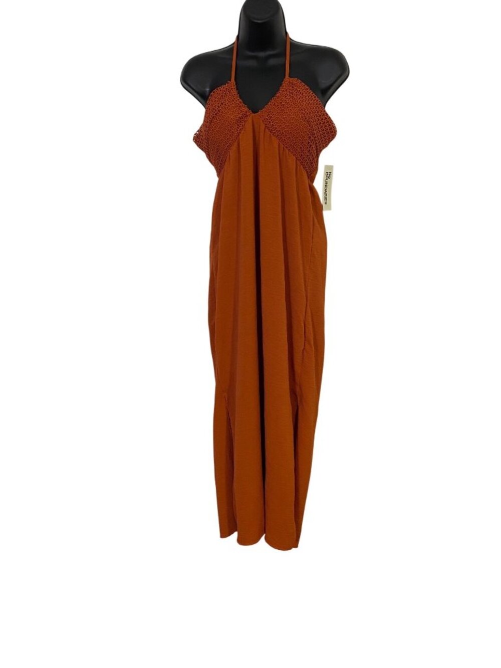 No Boundaries Rust Halter Maxi Dress